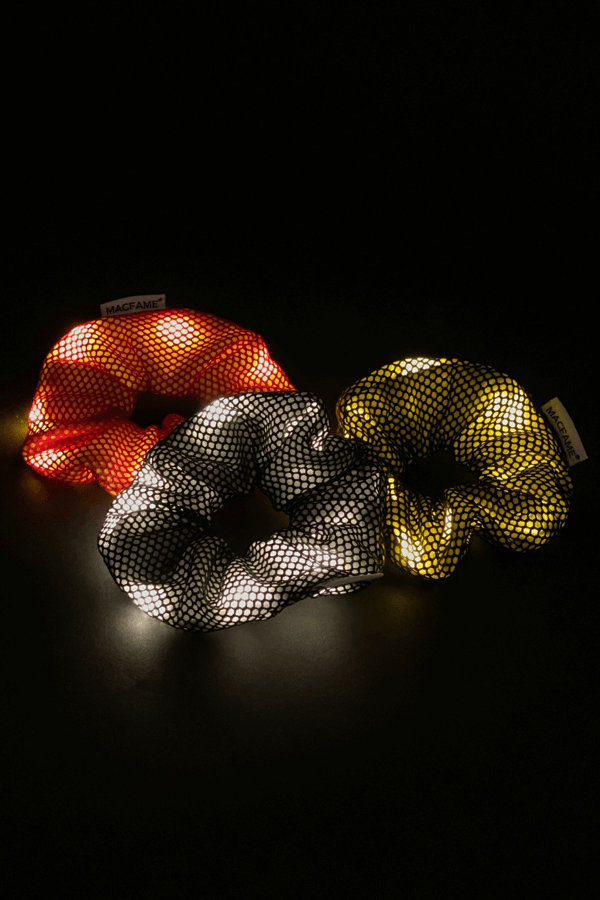 Light Up Scrunchie Yellow Navy Blue