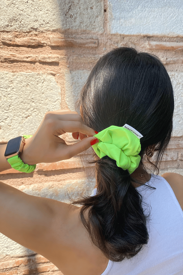 Scrunchie Lastik Toka - Neon Yeşil