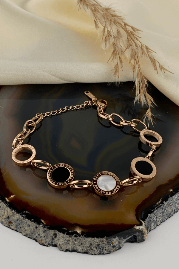 Nacre Stone Forever Love Bronze Bracelet