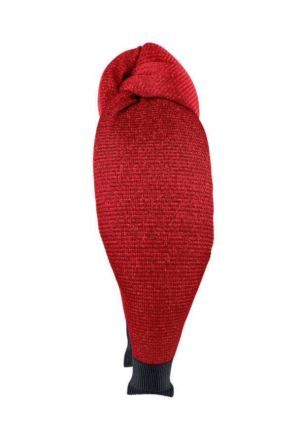 Silvery Padded Headband Red