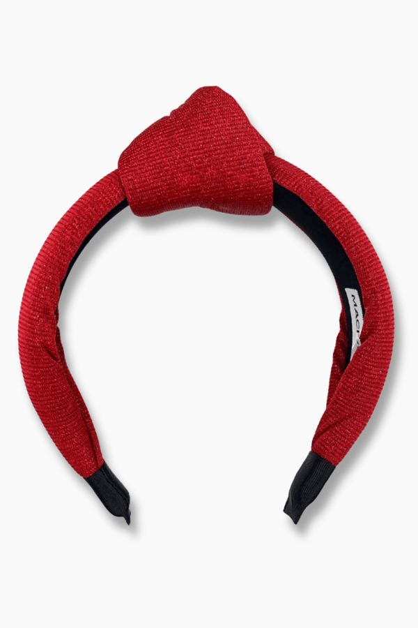 Silvery Padded Headband Red