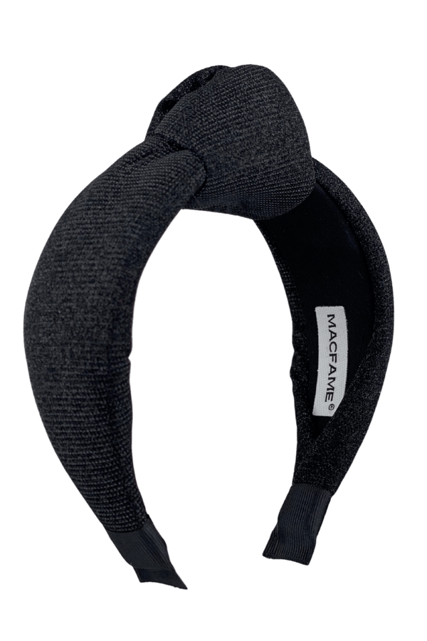 Silvery Padded Headband Black