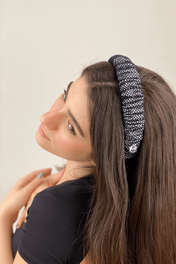 Black Accordion Headband for Women