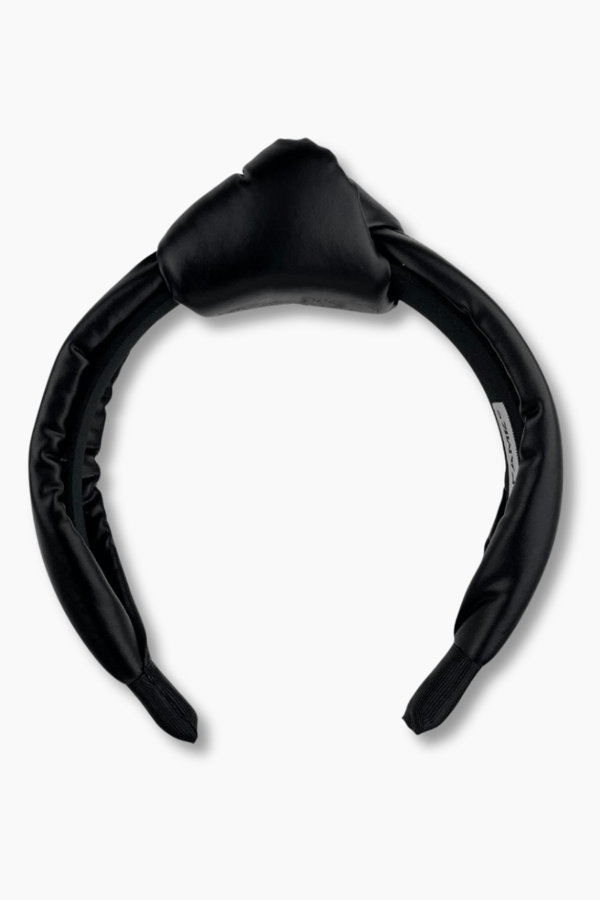 Black Leather Padded Headband