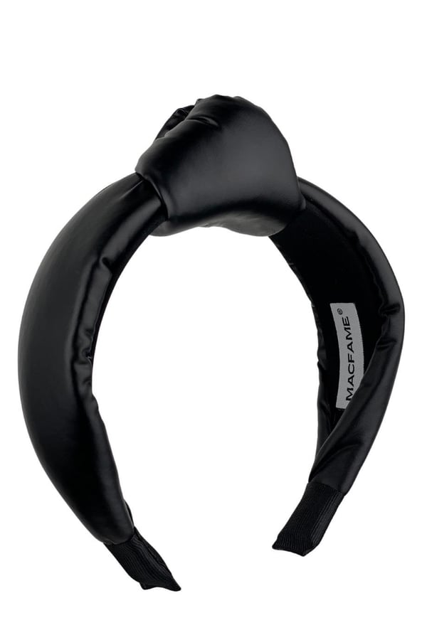 Black Leather Padded Headband