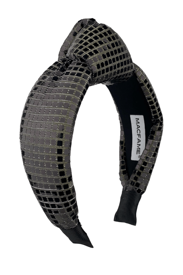 Black Square Sequin Padded Headband
