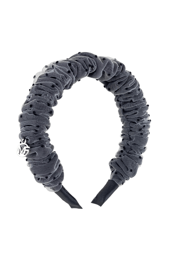 Polka Dot Accordion Headband Black