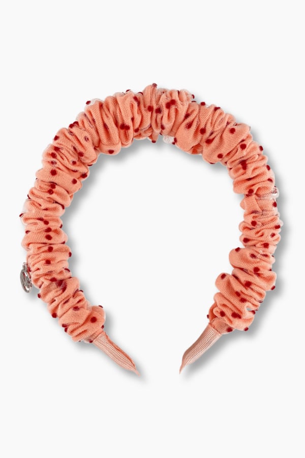 Polka Dot Accordion Headband Salmon