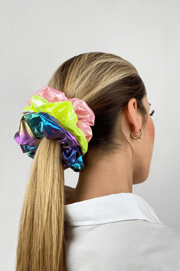 Su Tutmaz Kumaş Renkli Scrunchie Toka Seti