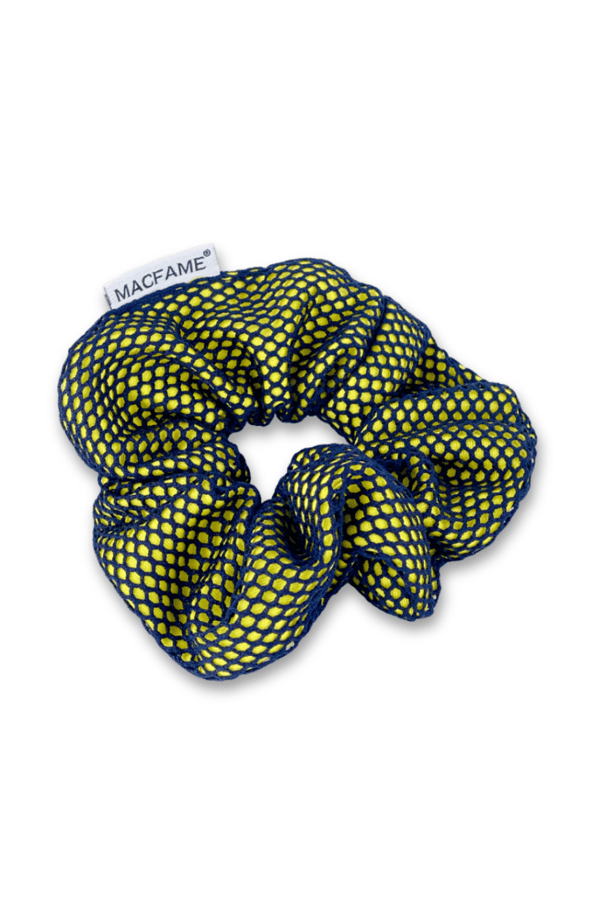 Scrunchie Yellow-Navy Blue