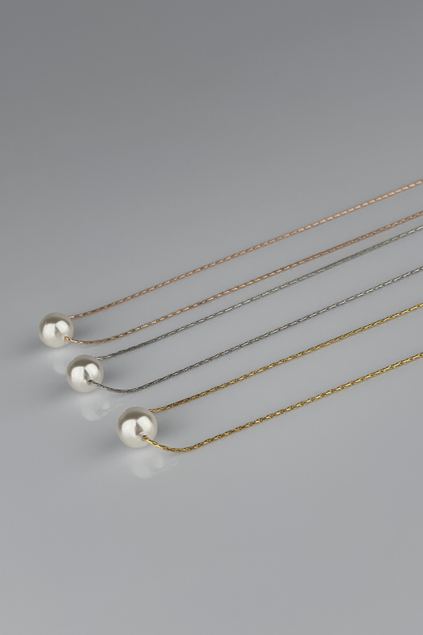 Single Pearl Necklace - Gold