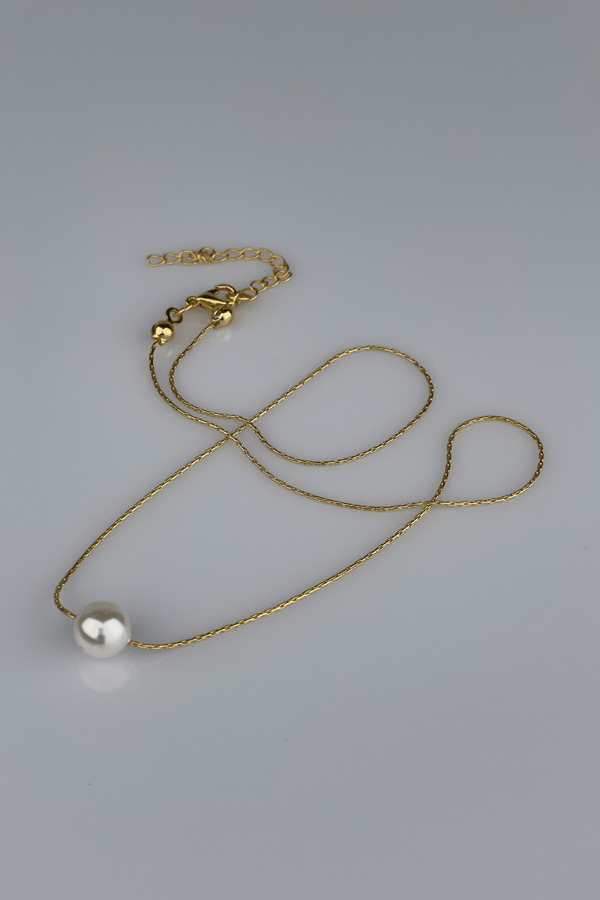 Single Pearl Necklace - Gold