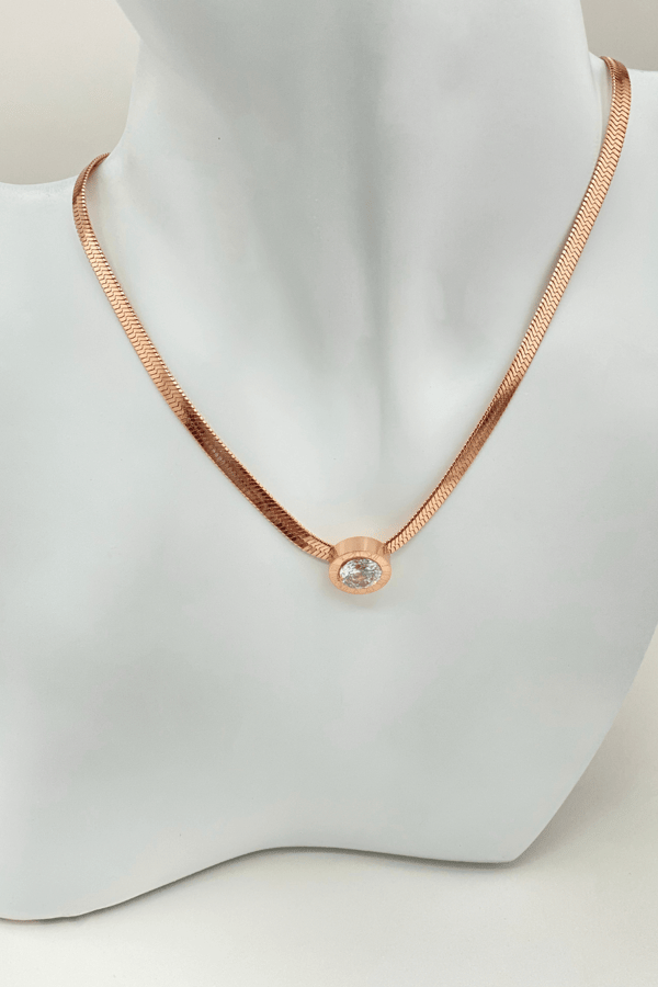Solitaire Italian Chain Necklace Bronze