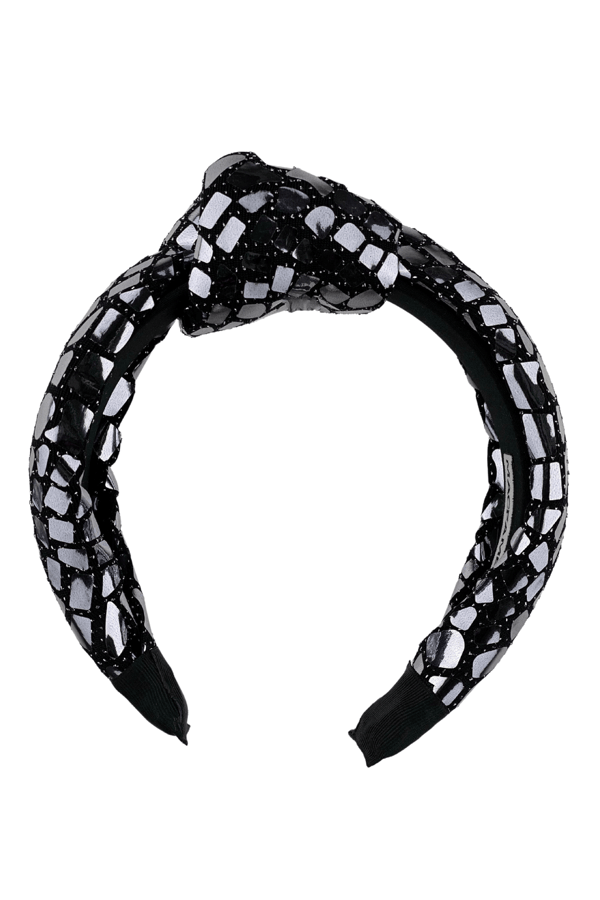 Crocodile Pattern Padded Headband Silver