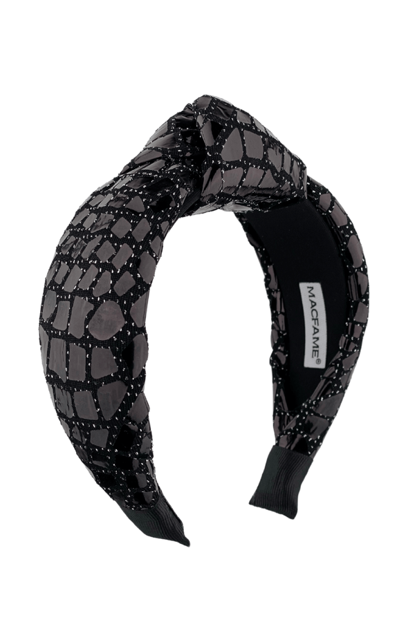 Crocodile Pattern Padded Headband Black