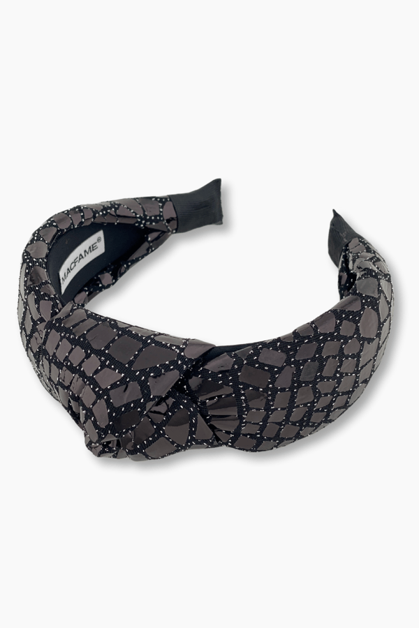 Crocodile Pattern Padded Headband Black