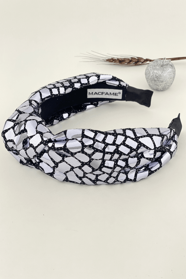 Crocodile Pattern Headband Silver