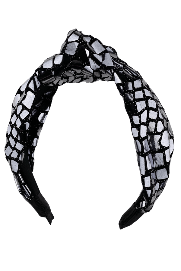 Crocodile Pattern Headband Silver
