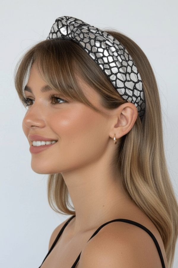 Crocodile Pattern Headband Silver