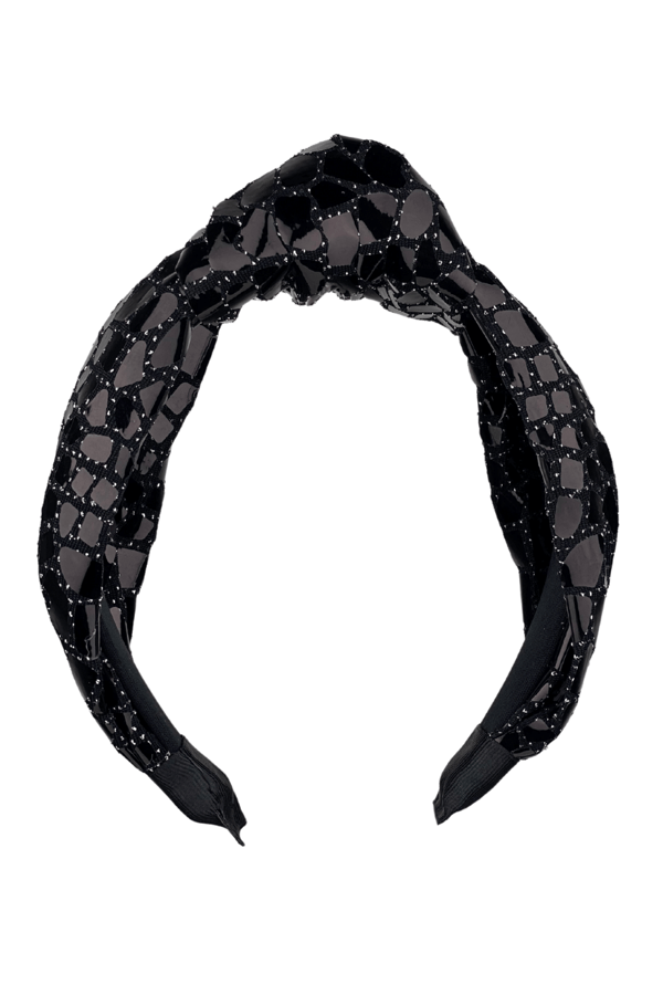 Crocodile Pattern Headband Black