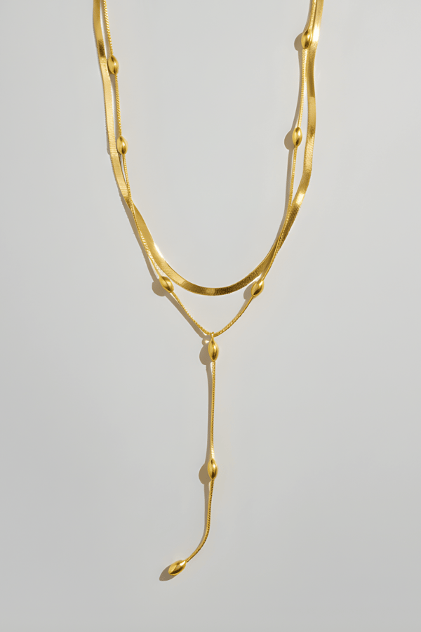 Sarmal Model Çoklu Y Kolye Gold