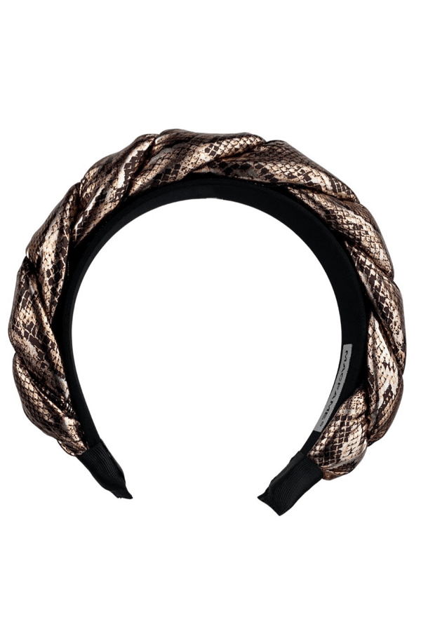 Snake Print Padded Headband Copper