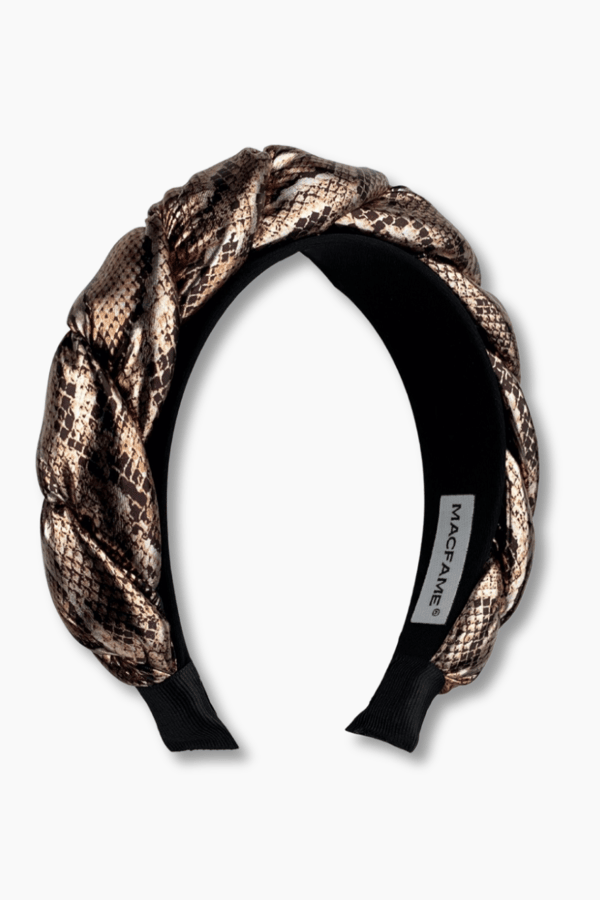 Snake Print Padded Headband Copper