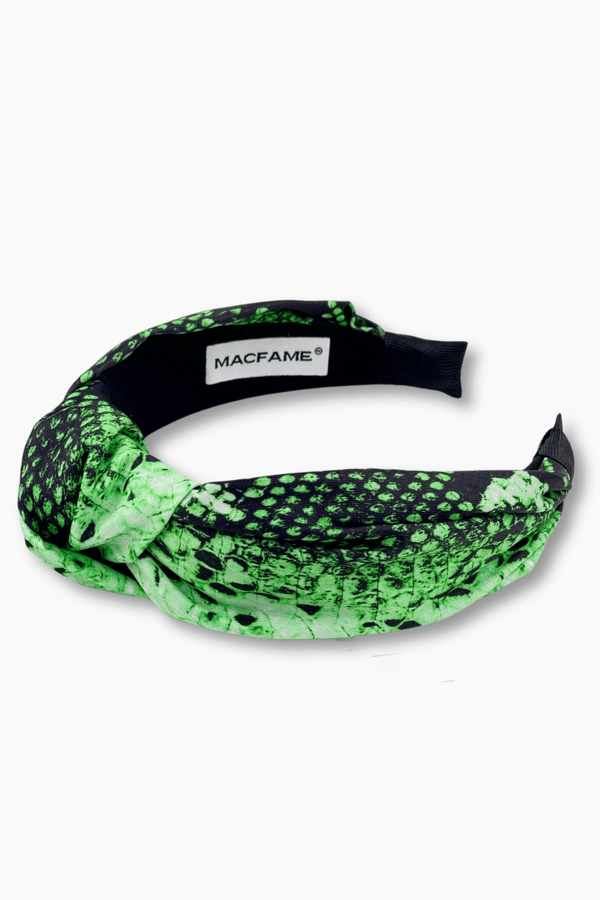 Snake Print Headband Light Green