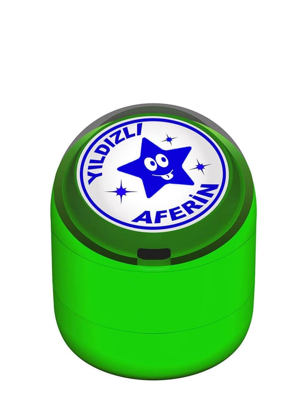 Yıldızlı Aferin Motivasyon Kaşesi 22mm Yuvarlak Teknobutik.com'da