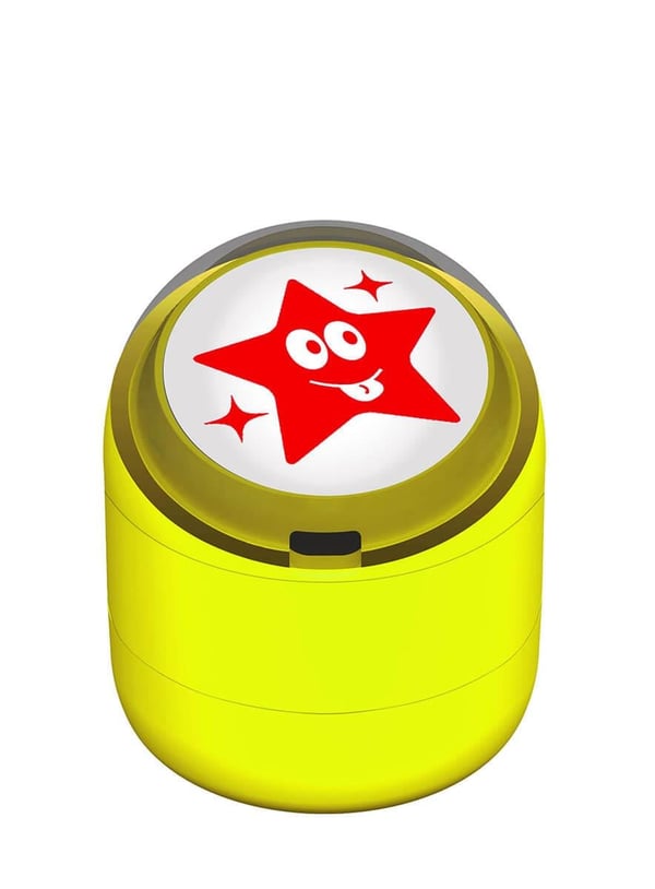 Şakacı Yıldız Emojili Motivasyon Kaşesi 22mm Yuvarlak Teknobutik.com'da