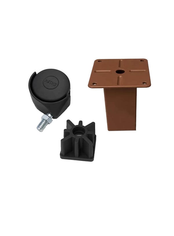 1 Adet 15cm Boy Kahve Kare Plastik Tekerlekli Mobilya Sehpa Ayağı Teknobutik.com'da
