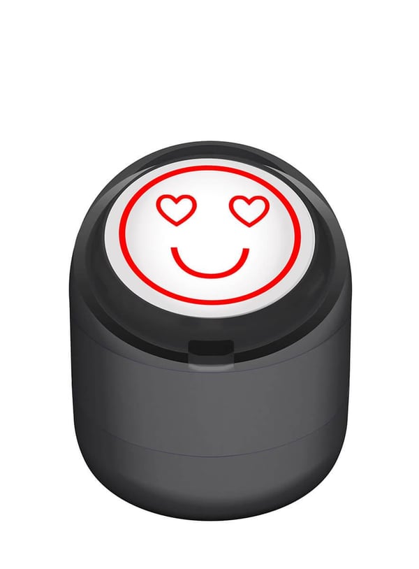 Mutlu Emojili Motivasyon Kaşesi 22mm Yuvarlak Teknobutik.com'da