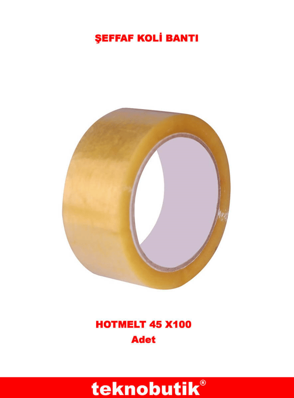 45x100 Hotmelt Şeffaf Koli Bantı Teknobutik.com'da
