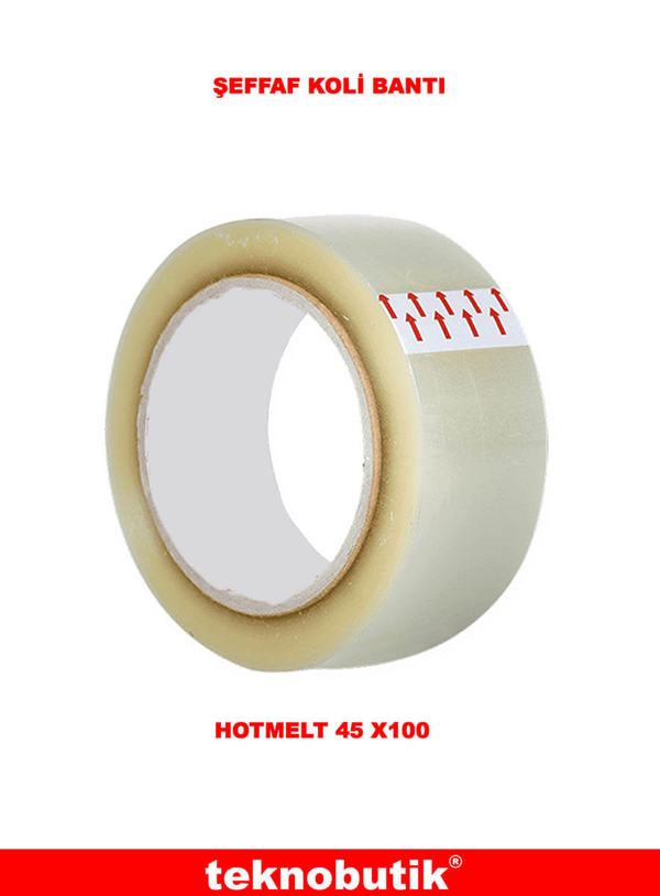 45x100 Hotmelt Şeffaf Koli Bantı Teknobutik.com'da
