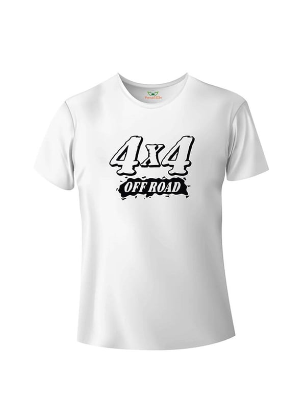 4x4 Off Road Baskılı Slim Fit Bisiklet Yaka T-shirt