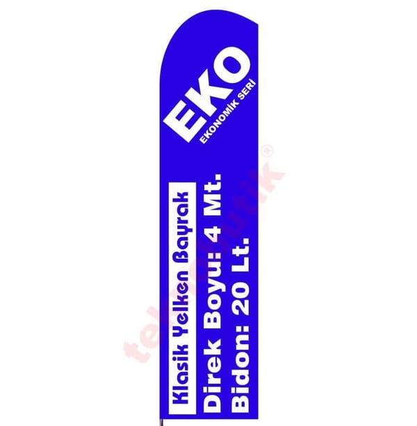 75x300 Eko Klasik Yelken Bayrak Baskılı Teknobutik.com'da