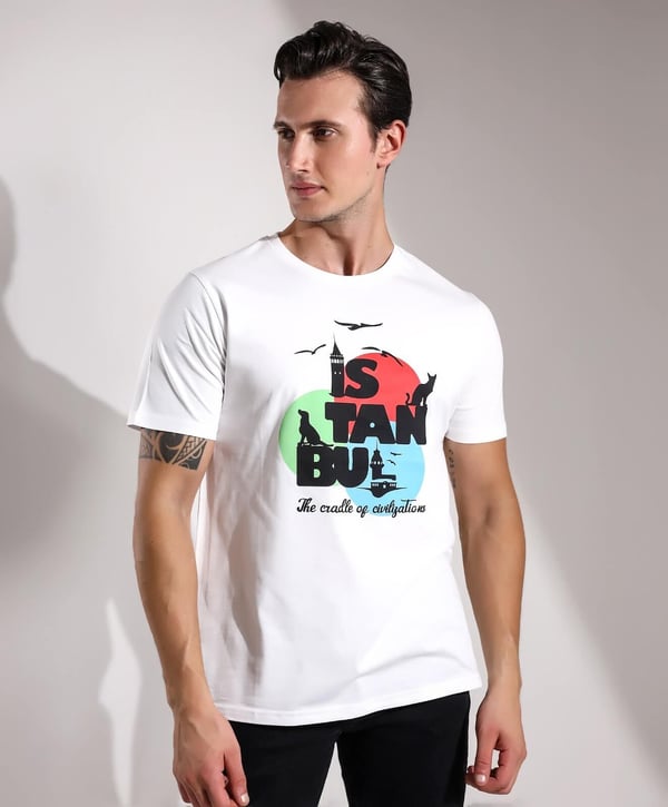 İstanbul The Cradle Of CivilizationBaskılı Regular Kalıp T-shirt Teknobutik.com'da