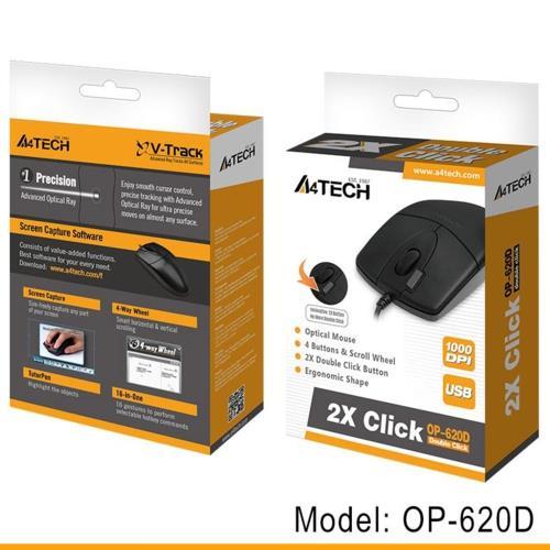 A4 Tech OP-620D Mouse USB Siyah Teknobutik.com'da