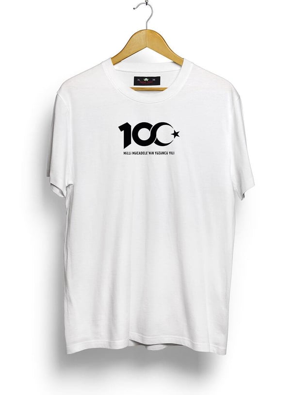 Yüzüncü Yıl Siyah Küçük Tasarımlı Oversize Kalıp T-shirt Teknobutik.com'da