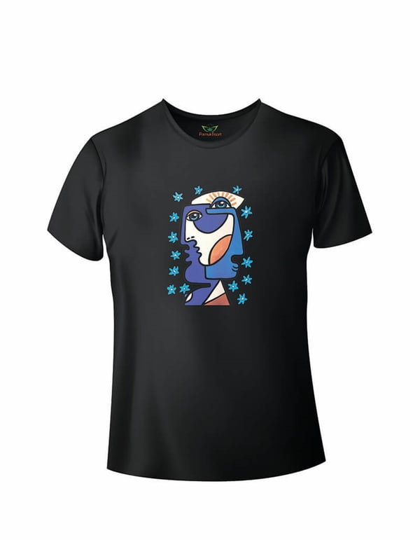 Art Face Tasarımlar 10 Baskılı Slim (Dar Kalıp) Bisiklet Yaka T-shirt