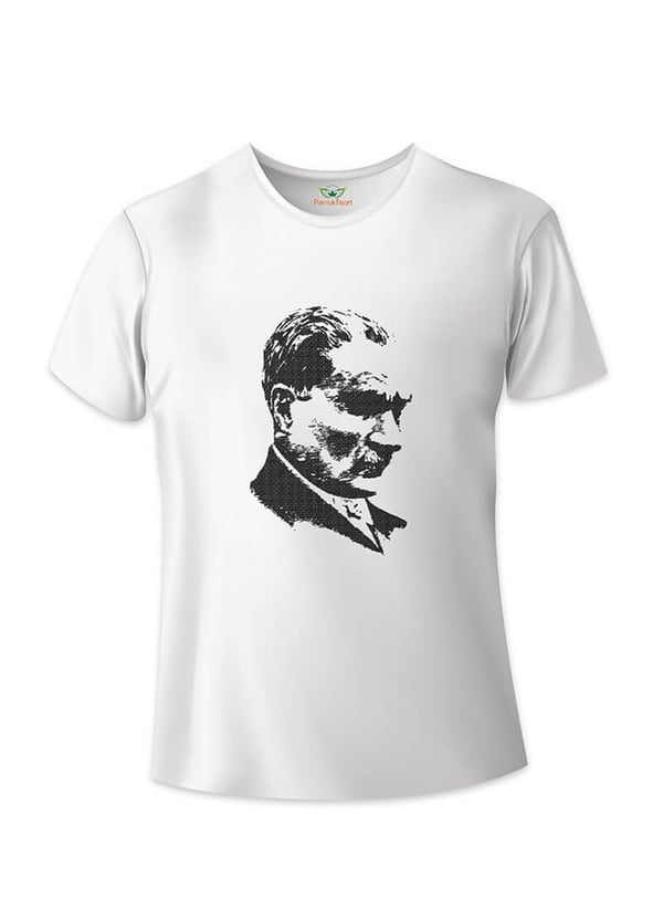Atatürk Temalı Beyaz Basic Tshirt Teknobutik.com'da