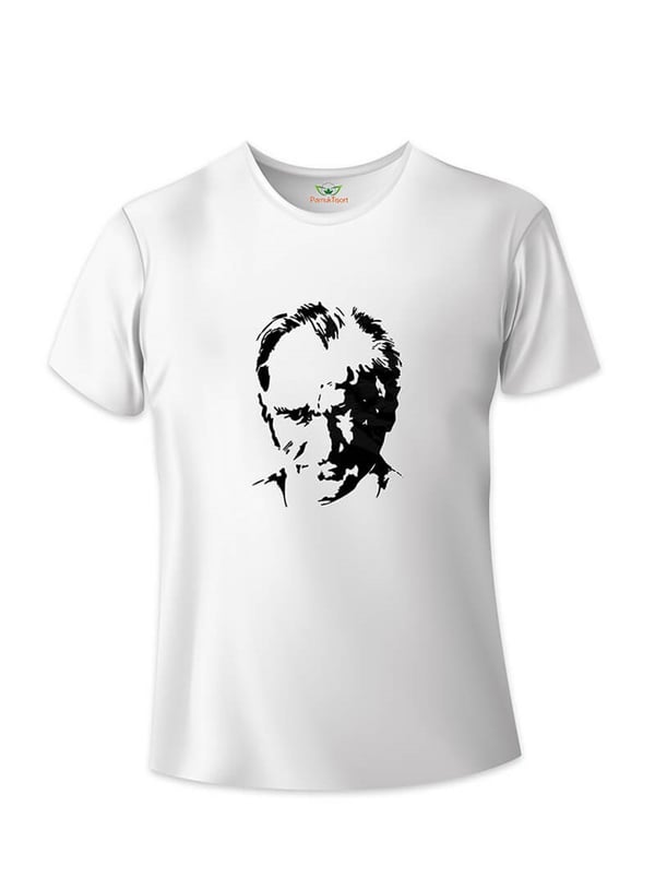 Atatürk Temalı Beyaz Basic Tshirt Teknobutik.com'da