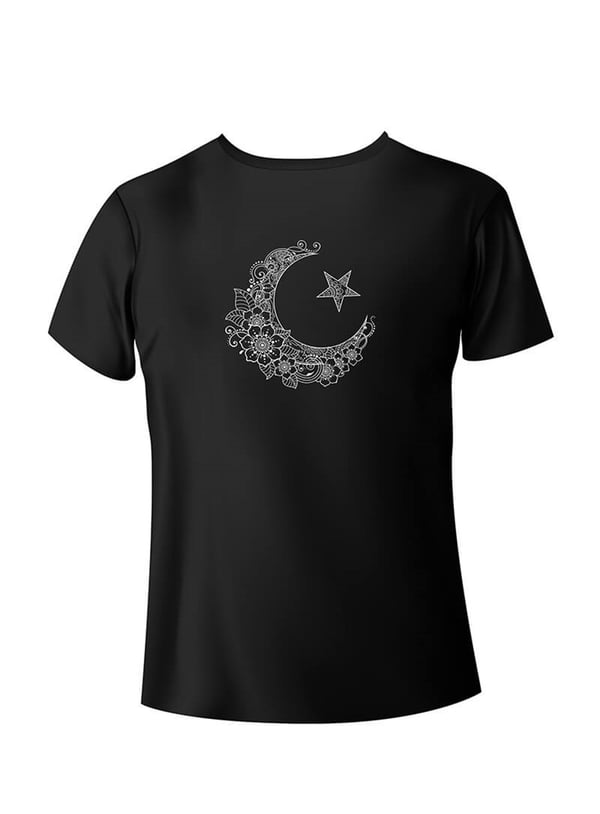Ay Yıldız Ön ve Arka Baskılı Basic Tshirt Teknobutik.com'da