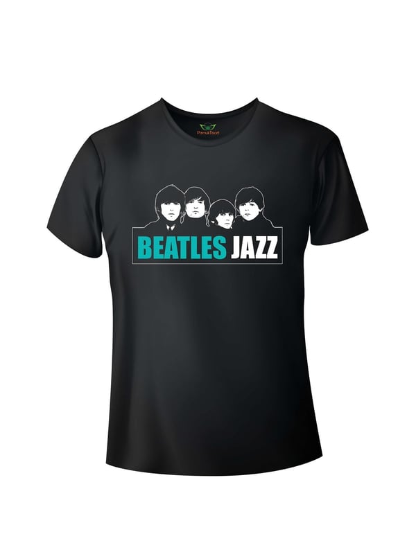 Beatles Jazz Baskılı Basic Tshirt