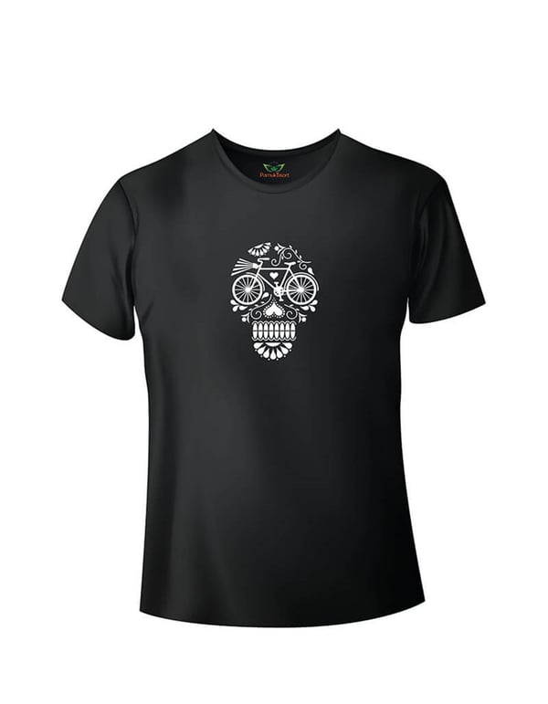 Bisiklet Kuru Kafa Baskılı Basic Tshirt
