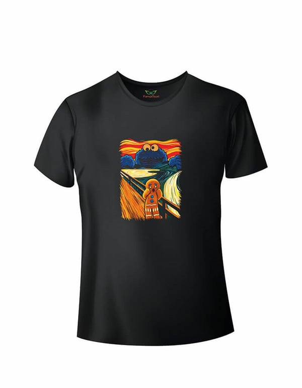 Bisküit Adam Baskılı Regular Bisiklet Yaka T-shirt