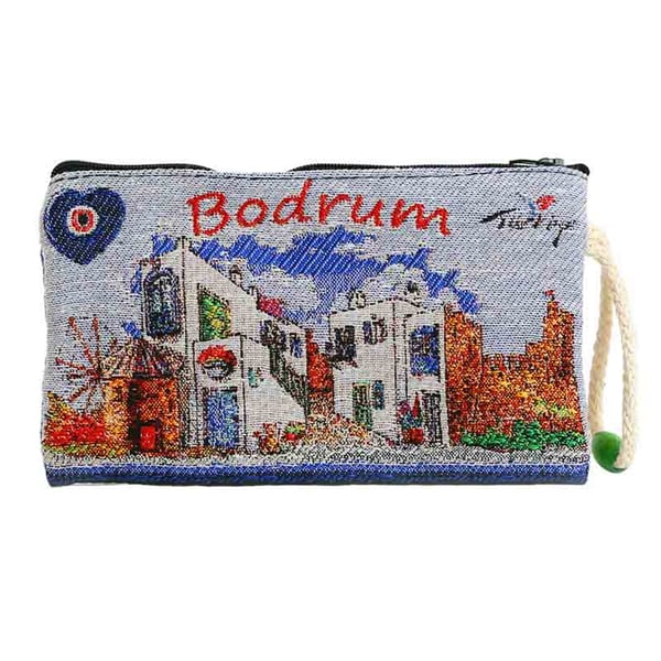 Bodrum Desenli Goblen Dokuma İpli Boncuklu Cüzdan