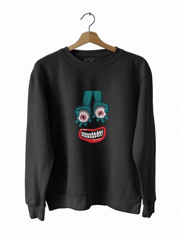 Bu ne böyle Basklı Slim Fit Pamuk Sweatshirt
