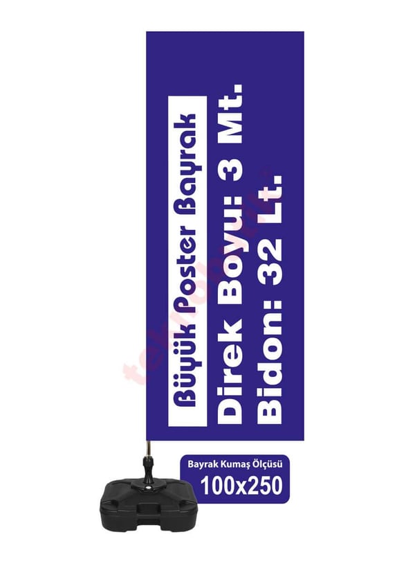 Büyük Poster Bayrak 100x250 Teknobutik.com'da