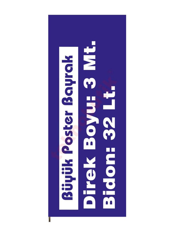 Büyük Poster Bayrak 100x250 Teknobutik.com'da